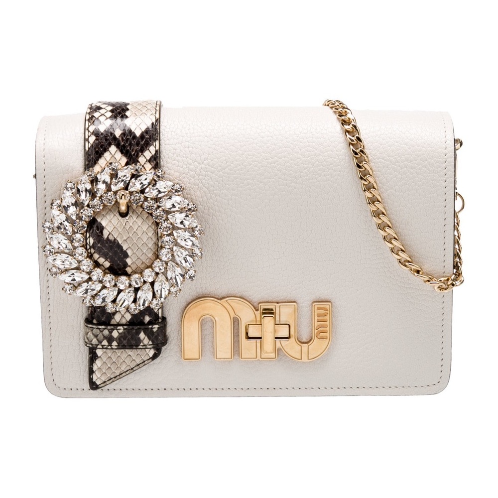 MIU MIU Leather, Python & Crystal bag